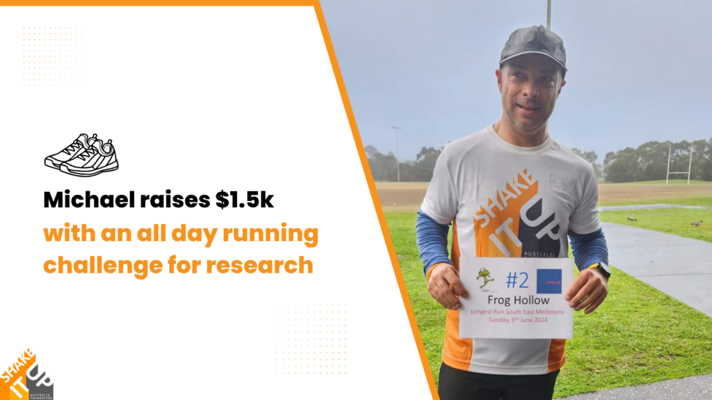 Michael Raises $1.5k with an All Day Running Challenge for Research